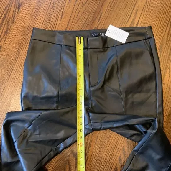 NEW ELOQUII Women's Black Faux‎ Leather Flare Leg Pants Sz 14 NWT - Picture 5 of 11